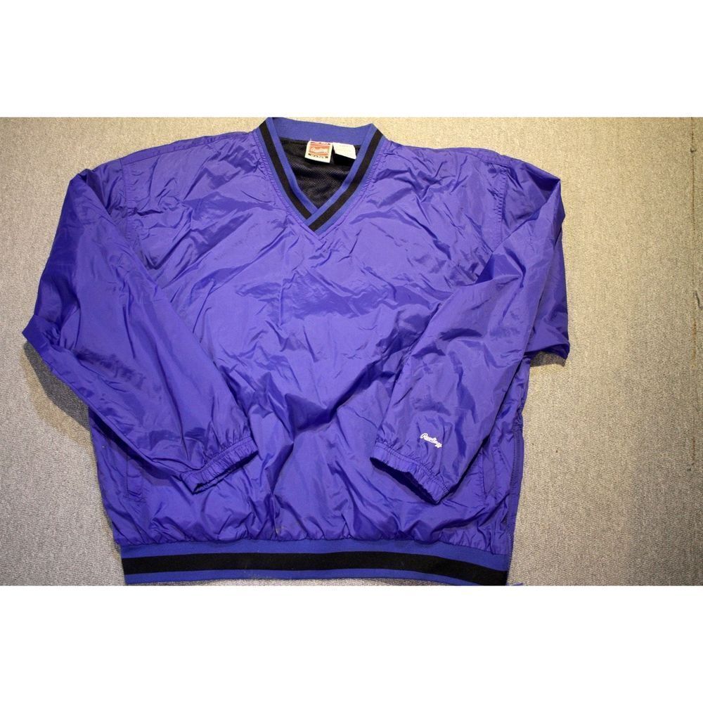 Vintage Rawlings Blue/Black Windbreaker - Size XL Pullover